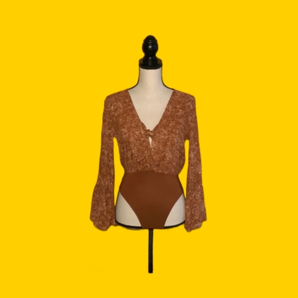 SUN & SHADOW burnt orange bodysuit